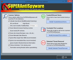Showing the advanced scan settings in SUPERAntiSpyware 6